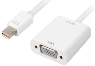 Sharkoon Mini DisplayPort til VGA-adapter – hvid, 15 cm