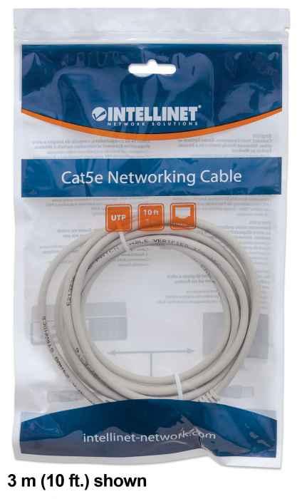INTELLINET Patchkabel RJ45 U/UTP Cat6 5.00m Hebelschutz grau Intellinet