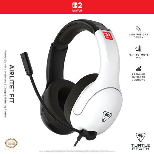 Turtle Beach Airlite Fit – Nintendo Switch 2 – Sort/hvid – emballagens front