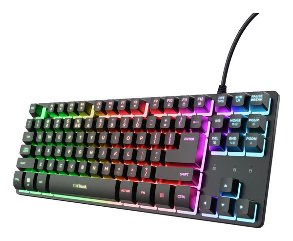 TRUST GXT833 THADO TKL Tastatur Schwarz & Weiß
