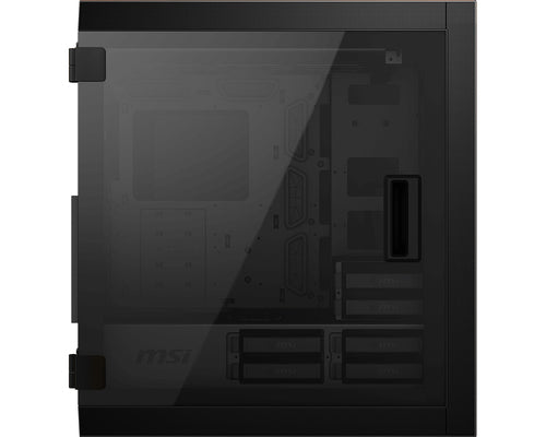 MSI MPG SEKIRA 500G – sort PC-kabinet – sidepanel set lige på