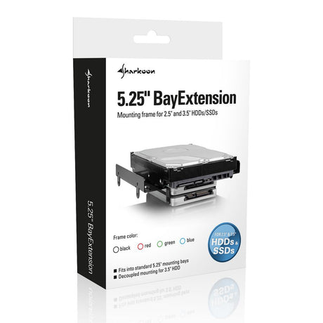 Sharkoon BayExtension Black - 5.25 to 4x2.5 / 2x2.5+1x3.5 Adapter Sharkoon