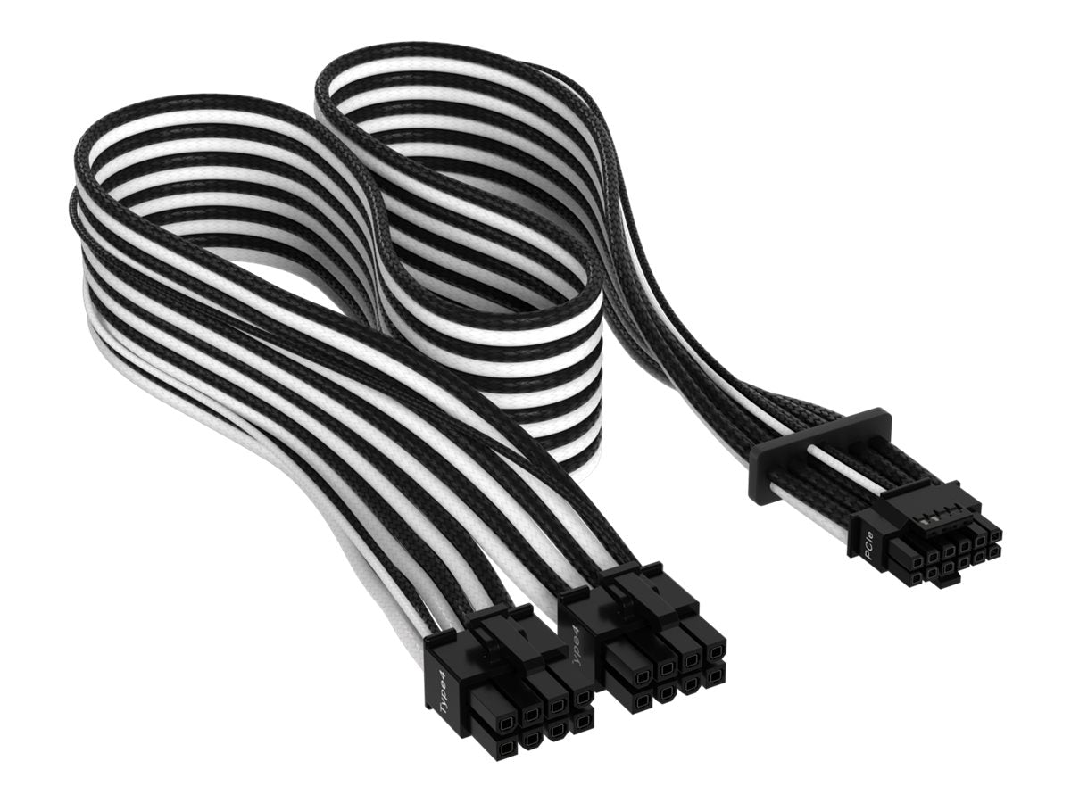 CORSAIR 12VHPWR (weiblich) – 8-poliges PCI-Express-Stromkabel (weiblich), schwarz-weißes Stromkabel 