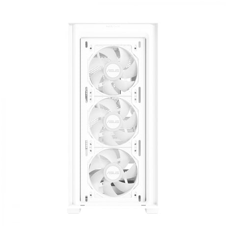 ASUS A21 PLUS mATX Case with 4 Pre-installed ARGB Fans, BTF support - White ASUS