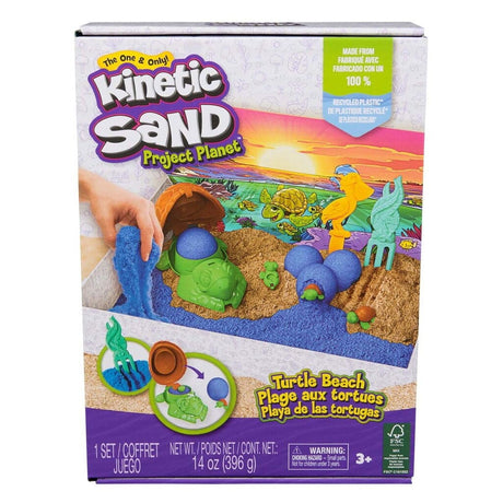 Kinetic Sand Turtle Beach – Sandsæt med skildpadde – 6069781 – emballage med skildpaddemotiv