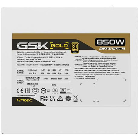 Antec GSK850 V2 White EC Antec Europe B.V.