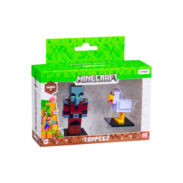 Minecraft 2-pak 3D-figurer – Illager og Chicken – 6 cm