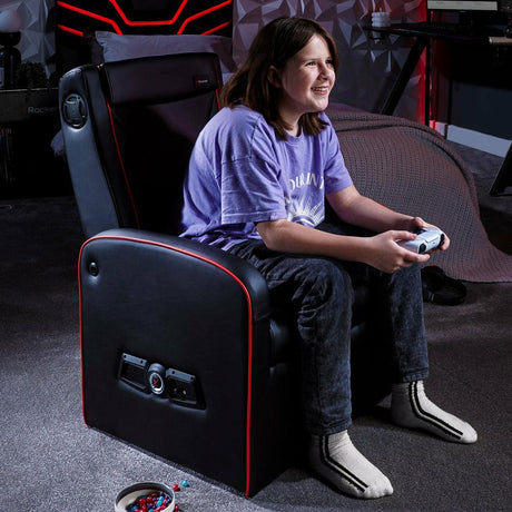 X-Rocker - Shift Luxe Junior 2.1 Ottoman Gaming Chair with Storage X-Rocker