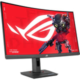 ASUS ROG Strix XG27WCS – buet sort skærm set skråt forfra