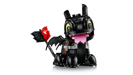 LEGO Icons 10375 – Sådan træner du din drage: Tandløs – Tandløs med åben kæbe og rød halefinne