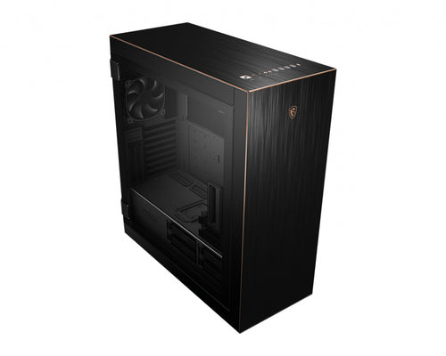 MSI MPG SEKIRA 500G – sort PC-kabinet – kabinet set skråt forfra