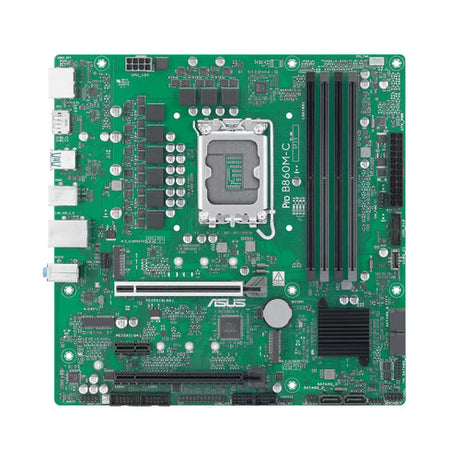 ASUS PRO B860M-C-CSM – grønt bundkort set ovenfra