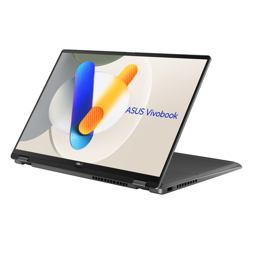 ASUS Vivobook 16 Flip TP3607SA-SI716W Copilot+ PC – set skråt forfra (vinkel 3); layout på billedet er illustrativt