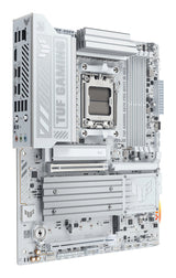 ASUS TUF GAMING X870-PRO WIFI7 W NEO – set skråt forfra med belysning