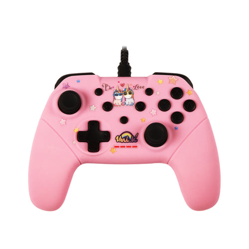 Konix Unik Be Love – kablet controller til Switch og PC – lyserød – produktbillede 1