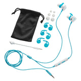 Turtle Beach Battle Buds – in-ear-headset, hvid/blå – Headset med øreindsatser og opbevaringspose