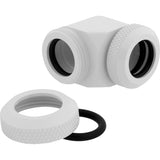 CORSAIR Hydro X Series XF Hardline 90° 12mm OD Vinklet fitting til flydende kølesystem 2-pack Hvid