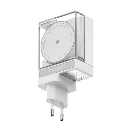 SHARGE Retractable 65W Charger EU PLUG - White