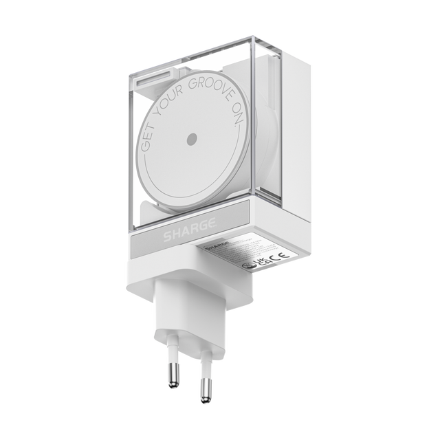 SHARGE Retractable 65W Charger EU PLUG - White