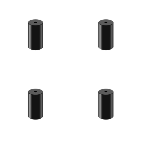 SSUPD Meshroom aluminiumsfødder – 3 cm, sort, 4 stk.