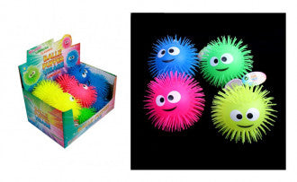 Puffer Bold med Ansigt og Lys 14 cm – produktbillede