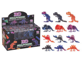 3D-printet Dinosaur-skelet 11 cm – Assorteret – produktbillede