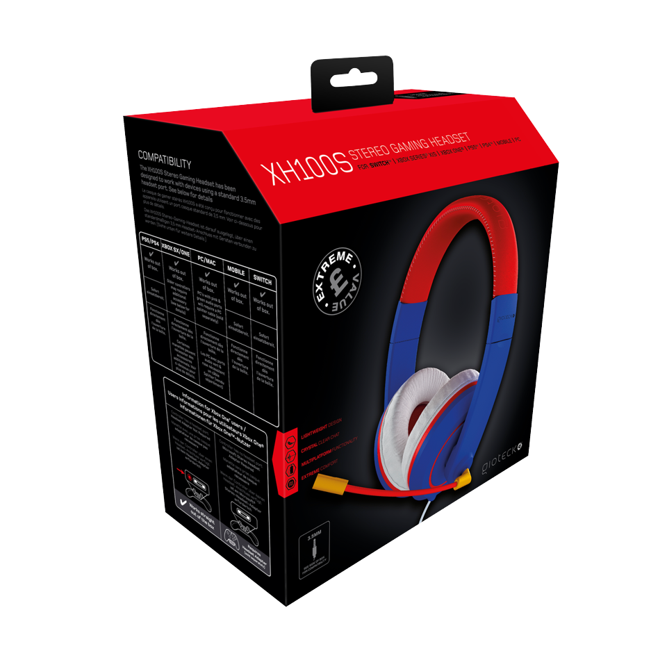 Gioteck XH-100S Kablet´Stereo Headset (Blå/Rød)