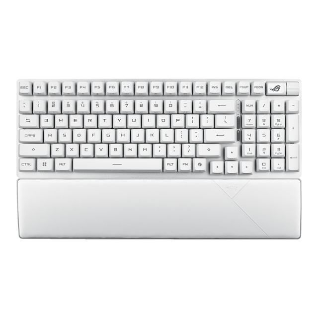 ROG Strix Scope II 96 RX Wireless – hvidt tastatur set forfra