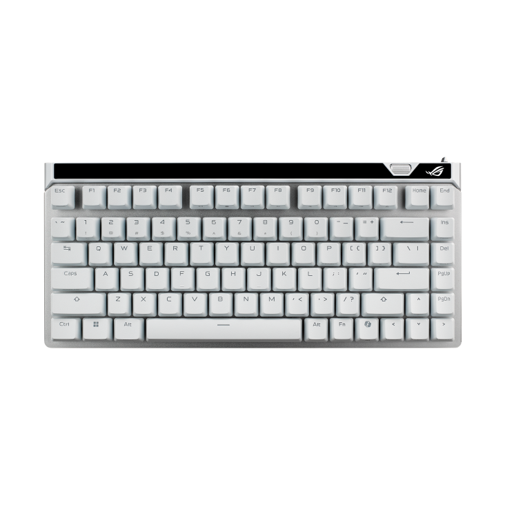 ASUS ROG Falchion Ace 75 HE – Nordic – Hvid – tastatur set forfra