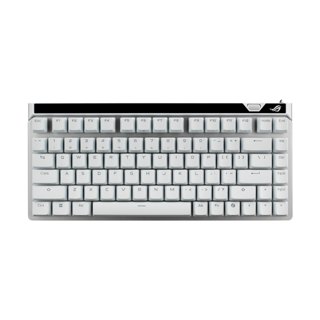ASUS ROG Falchion Ace 75 HE – Nordic – Hvid – tastatur set forfra