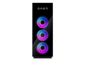 HP OMEN MAX 45L GT23-0091ng – sort gamingcomputer set forfra med tre RGB-blæsere