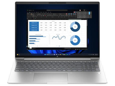 HP ProBook 4 G1a 16 AD2N1ET i Pike Silver, set forfra