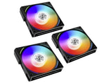 Lian Li UNI FAN AL120 RGB-PWM-Lüfter – 3er-Pack inkl. Controller – 120 mm – Schwarz 