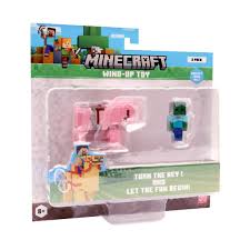 Minecraft S2 3D Wind-Up Toy - Baby Zombie & Pig