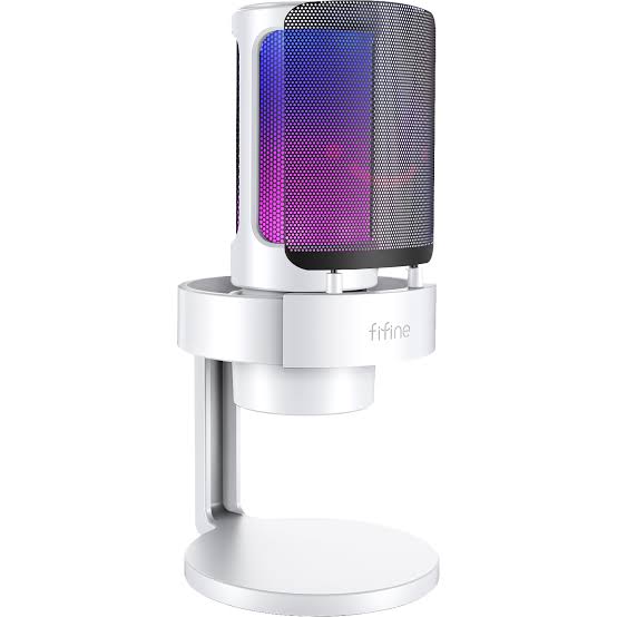 Hvid USB Gaming Mikrofon med RGB