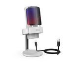 Hvid USB Gaming Mikrofon med RGB
