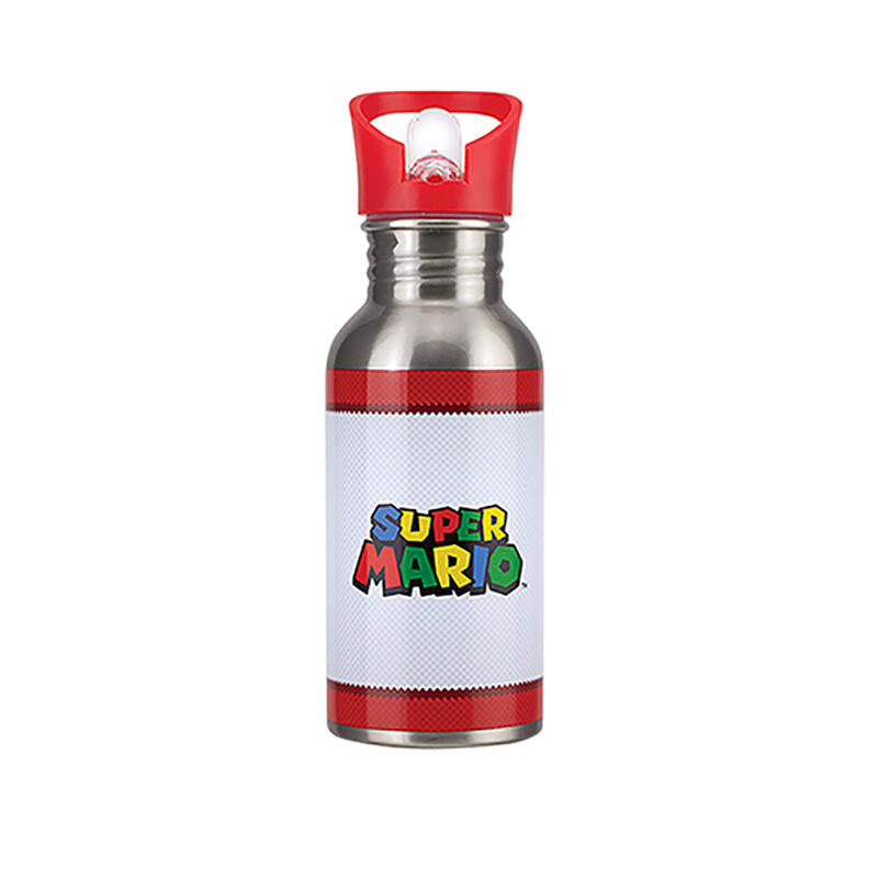 Super Mario Metal Vandflaske Med Halm 500 ml