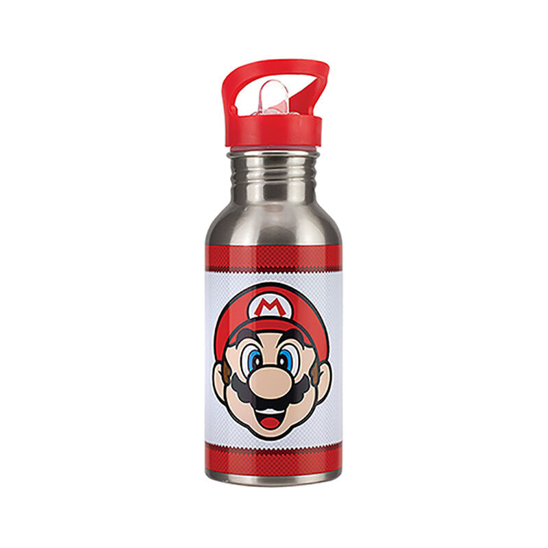 Super Mario Metal Vandflaske Med Halm 500 ml