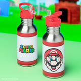 Super Mario Metal Vandflaske Med Halm 500 ml