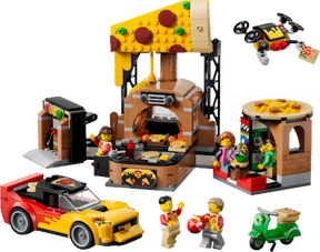 LEGO City Pizzeria med udbringningsfartøjer