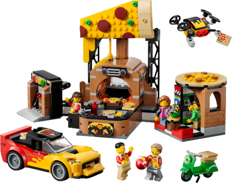 LEGO City Pizzeria med udbringningsfartøjer