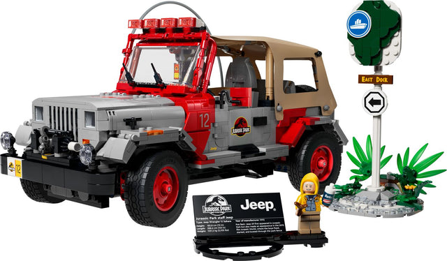 LEGO Jurassic Park Jeep Wrangler 77984 – samlet model med Dennis Nedry