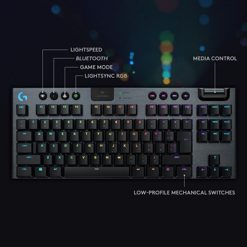 Logitech - G915 TKL Clicky Gaming-Tastatur - Nordisches Layout 