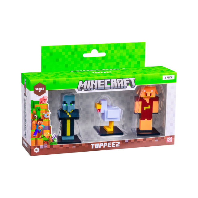 Minecraft - 3D 6 cm Figure 3 pack S2 - Evoker, Chicken and Piglin Minecraft