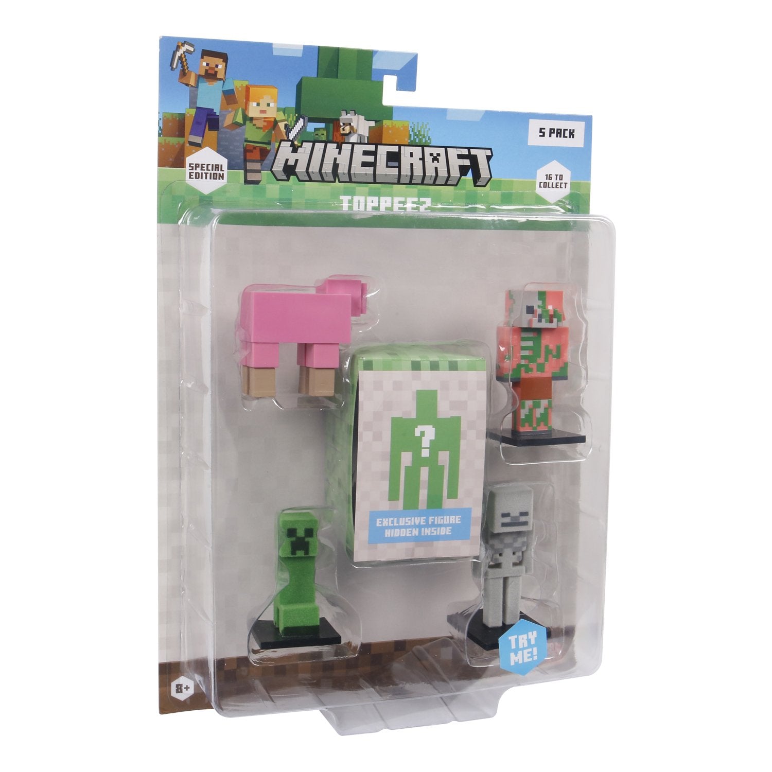 Minecraft - 3D Special Edition Figure 5 pack Blister - Sheep,  Creeper, Skeleton & Zombie Pigman Minecraft