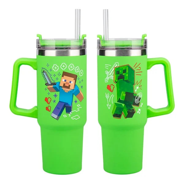 Minecraft Grøn 900ml Multiway Rejse kop med sugerør