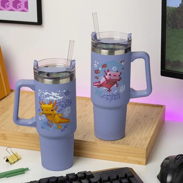 Minecraft Lilla 900ml termo kop og sugerør