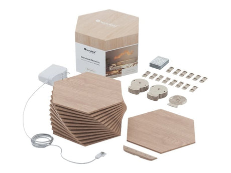 Nanoleaf - Elements - Wood Look Hexagons Starter Kit- 13 Panels Nanoleaf