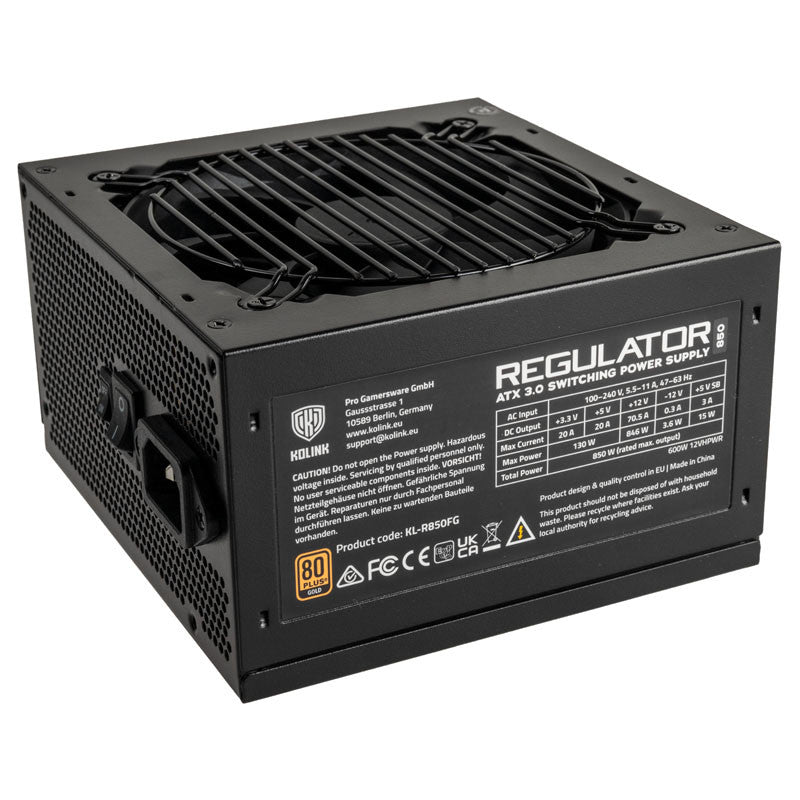 Kolink KL-R850FG PSU. Gen5. Gold - 850W, ATX 3.0, 600W 12VHPWR