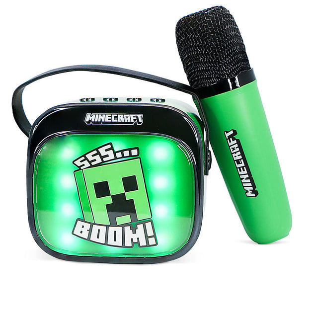 OTL - Light Up Wireless Karaoke Speaker W/ Microphone - Minecraft OTL